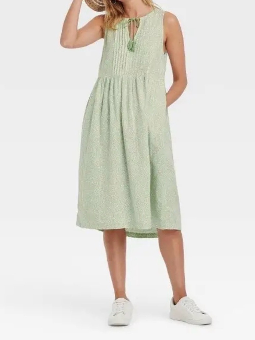 Universal Thread Mint Green Sleeveless Dress with Front Tie